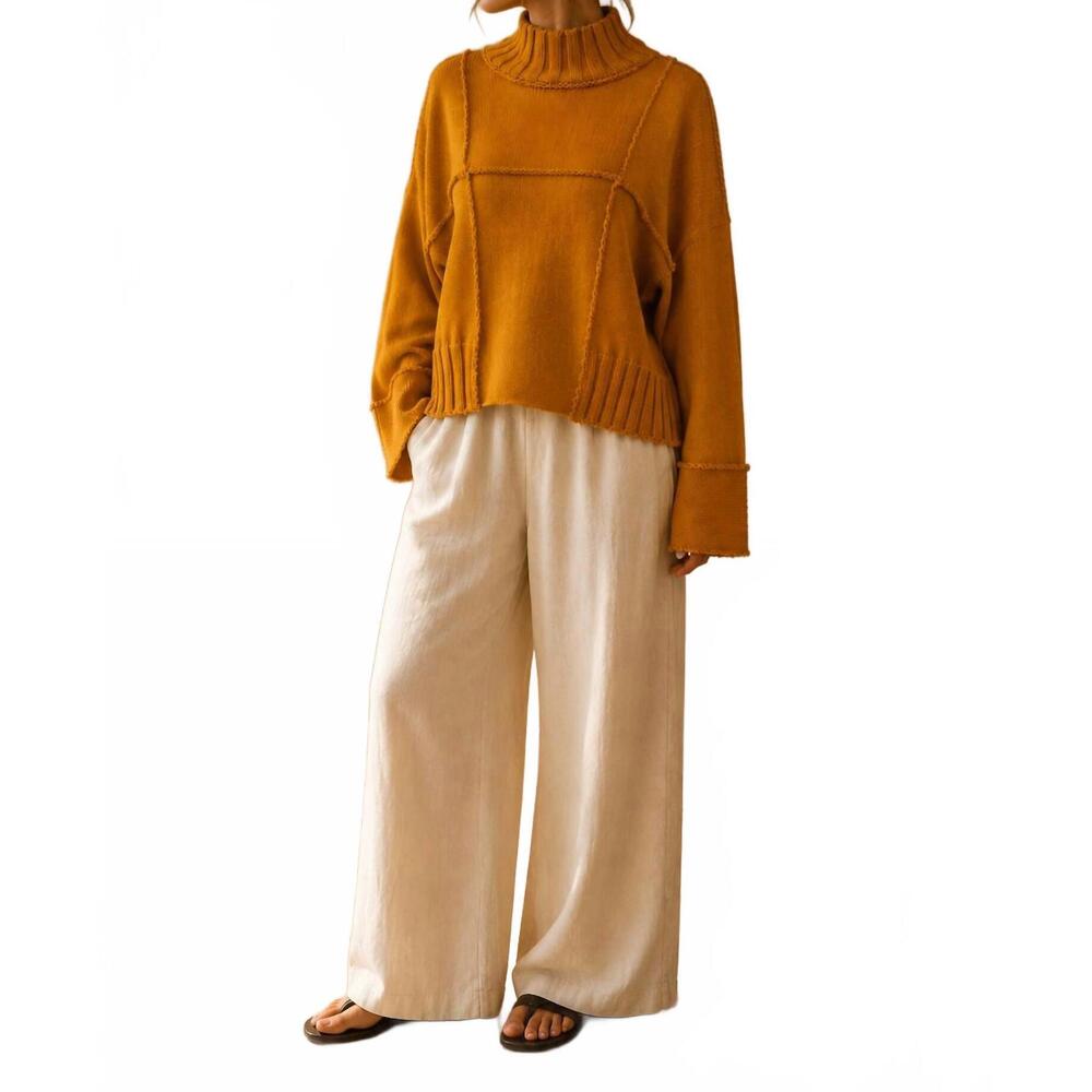 NEW PIER ANTONIO GASPARI intaglio long sleeve sweater in orange